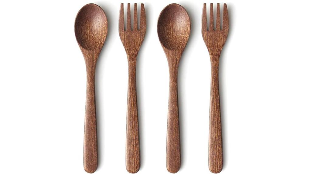 wooden kids utensils set