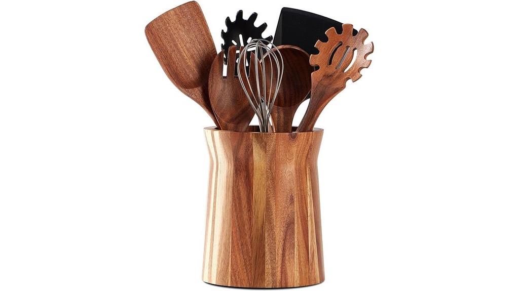 wooden kitchen utensil organizer