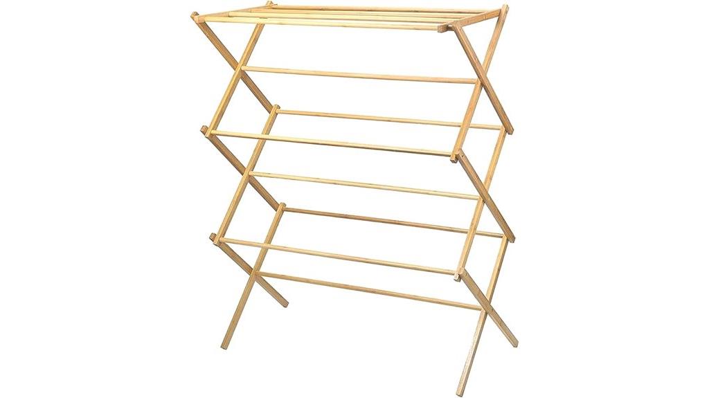 wooden laundry drying rack