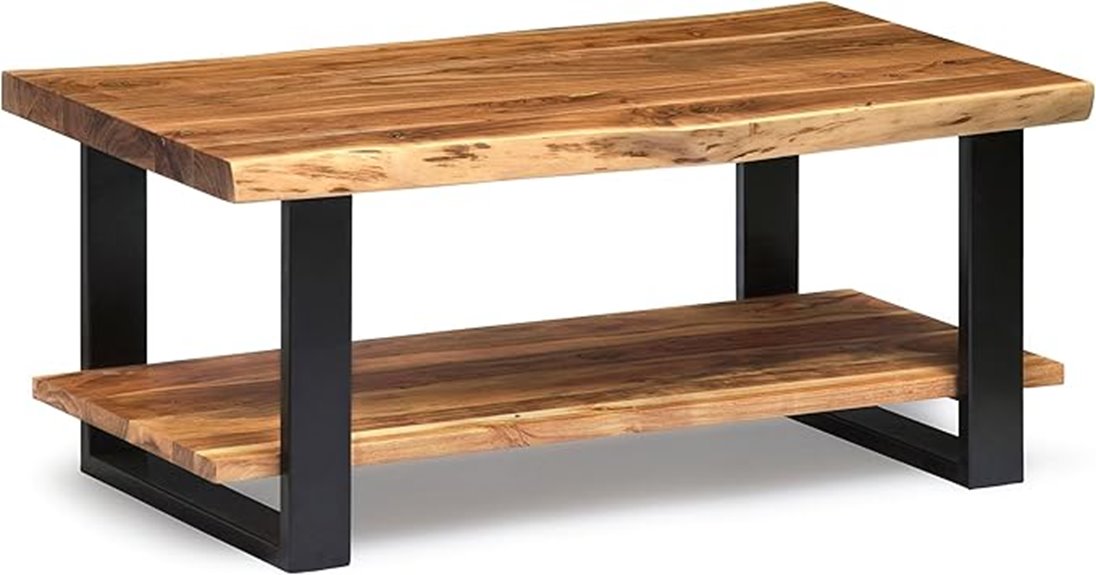 wooden live edge coffee table