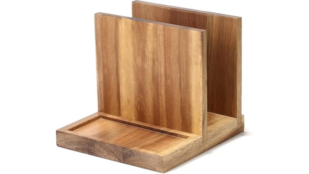 wooden napkin and saltshaker