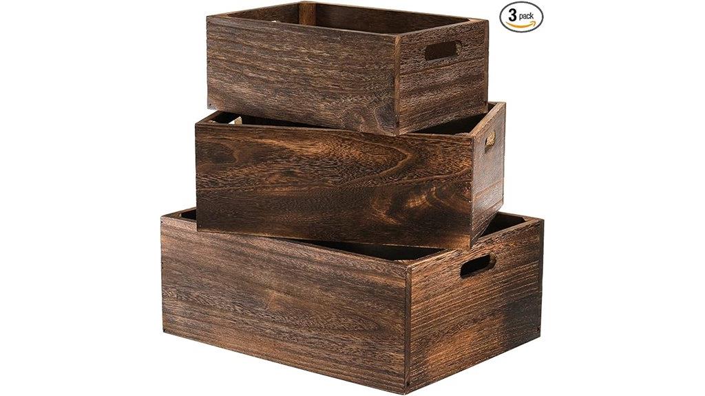 wooden nesting storage crates
