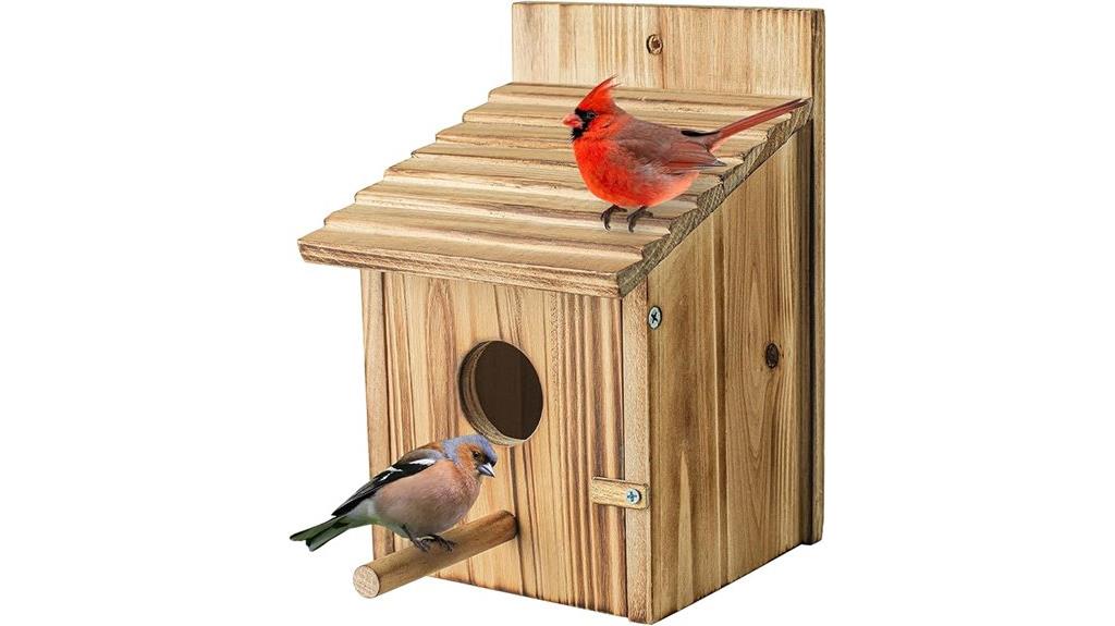 wooden outdoor bird houses