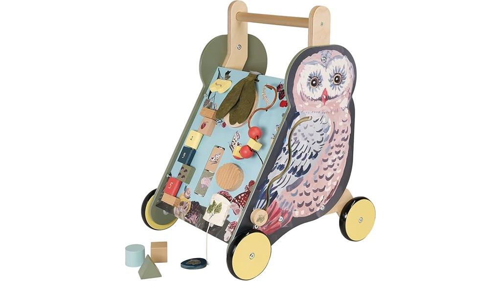wooden owl push cart