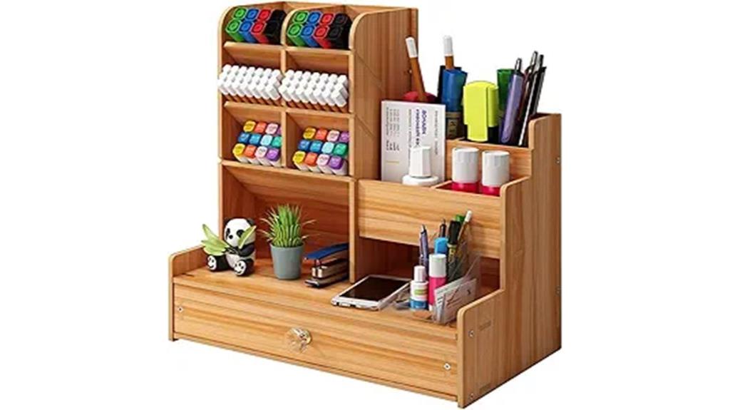 wooden pencil holder organizer