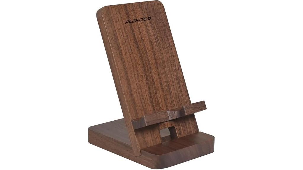 wooden phone and ipad stand