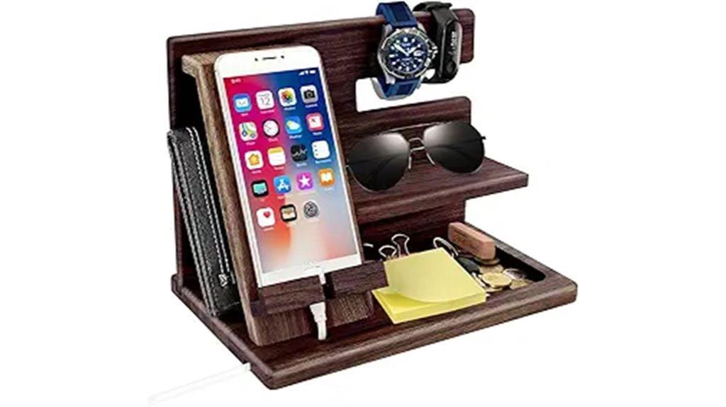 wooden phone docking station