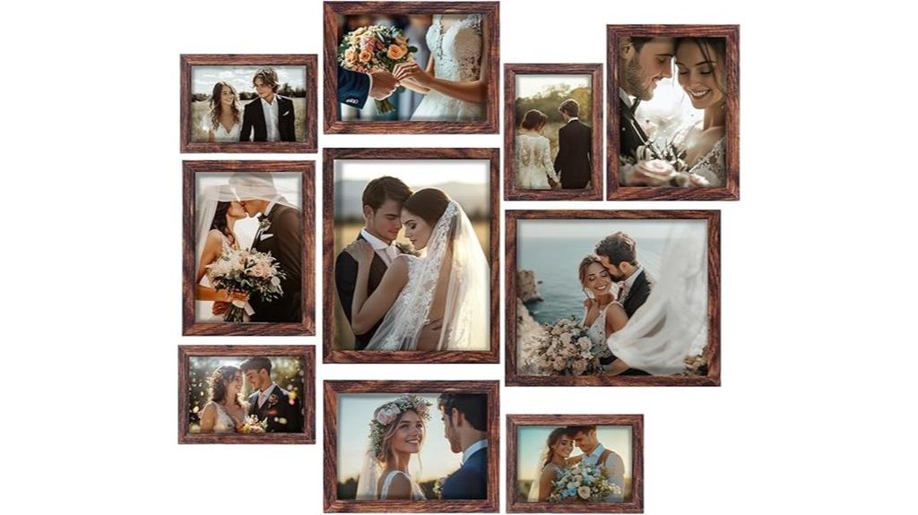 wooden picture frame set