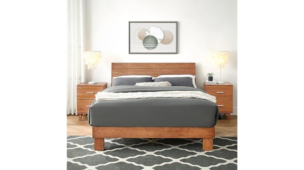 wooden queen bed frame