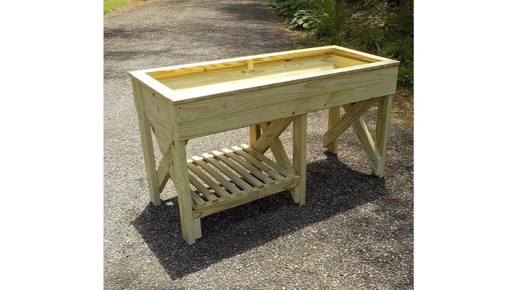 wooden raised trug planter