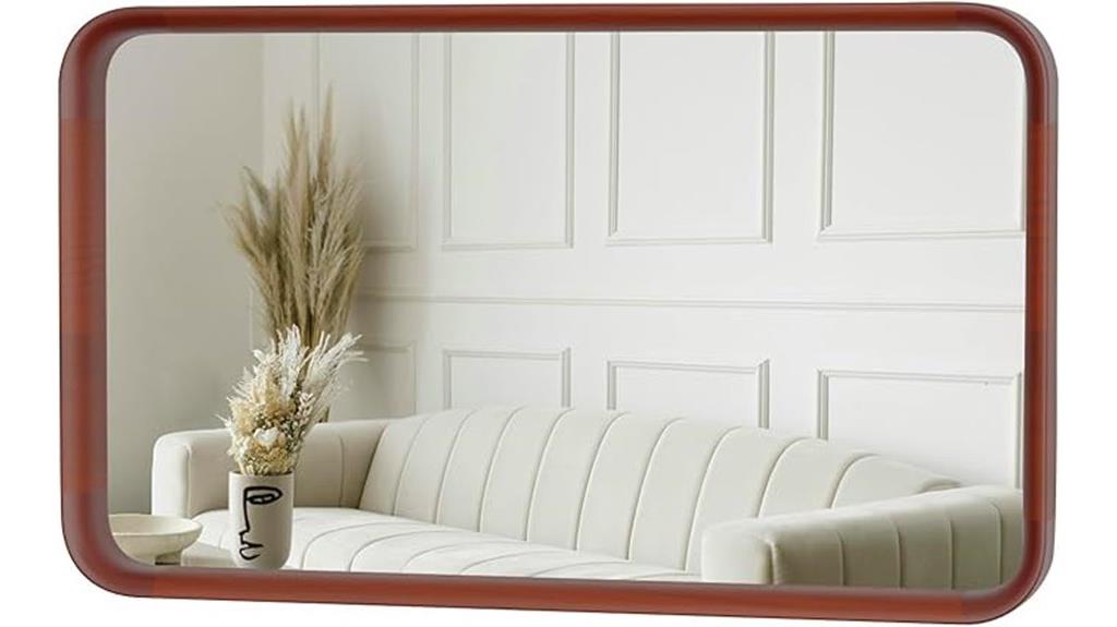 wooden rustic wall mirror