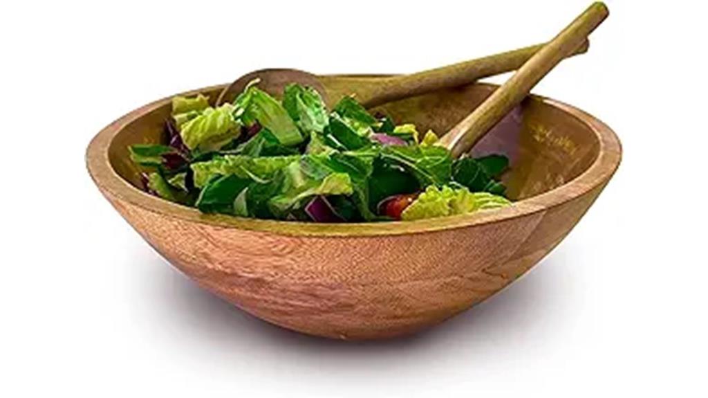 wooden salad bowl set