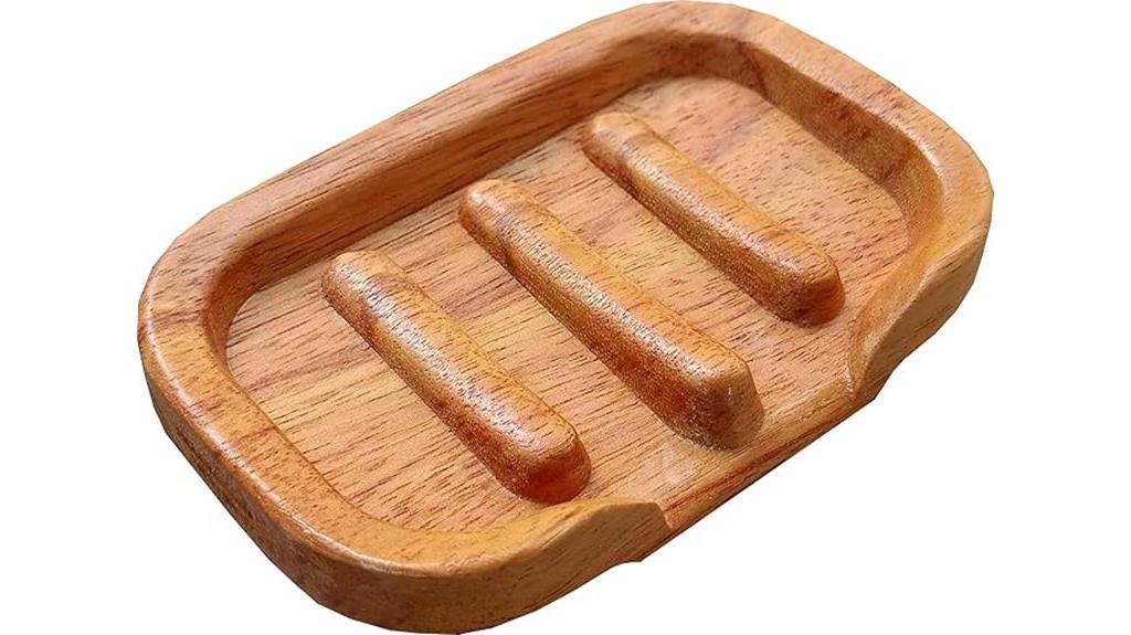 wooden soap dish with drainage