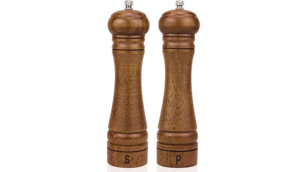 wooden spice grinder set