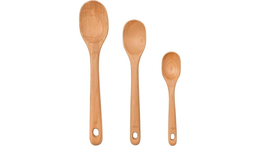 wooden spoon set brown