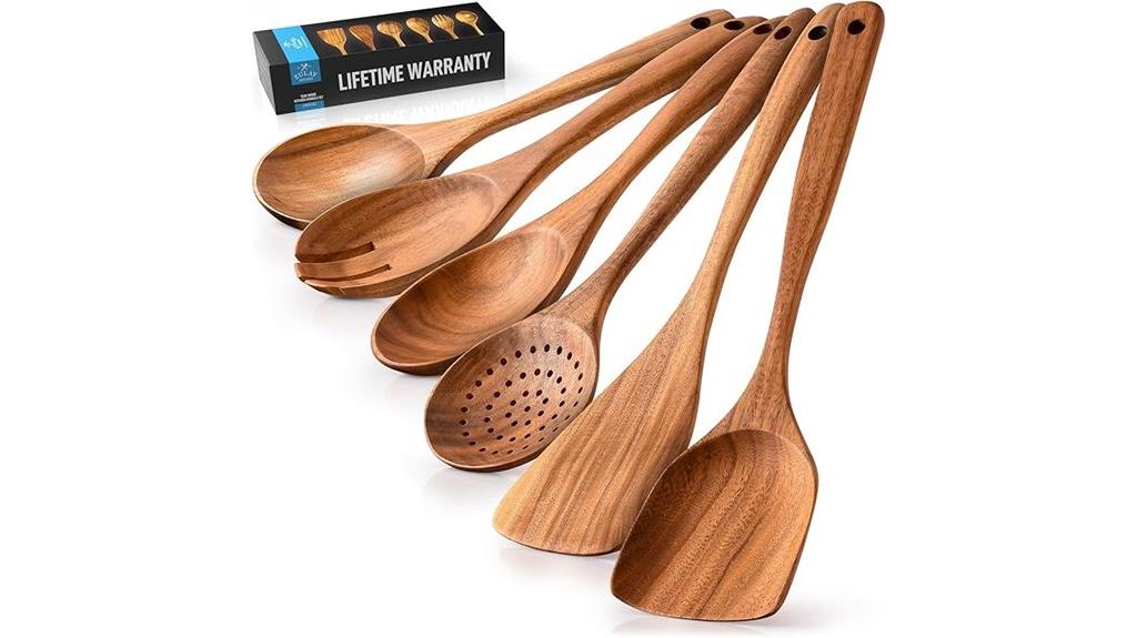wooden spoons cooking set