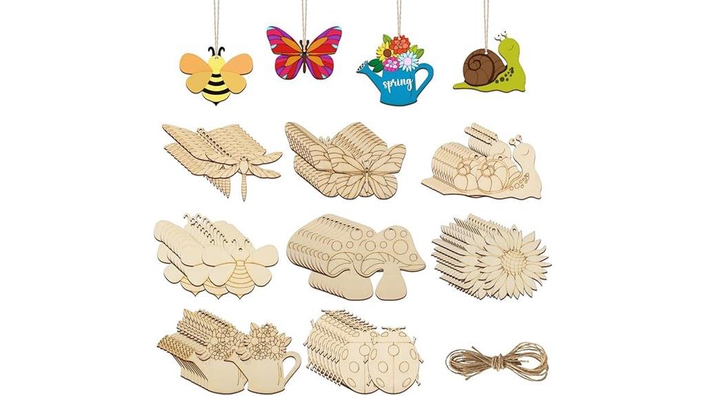 wooden spring ornament set