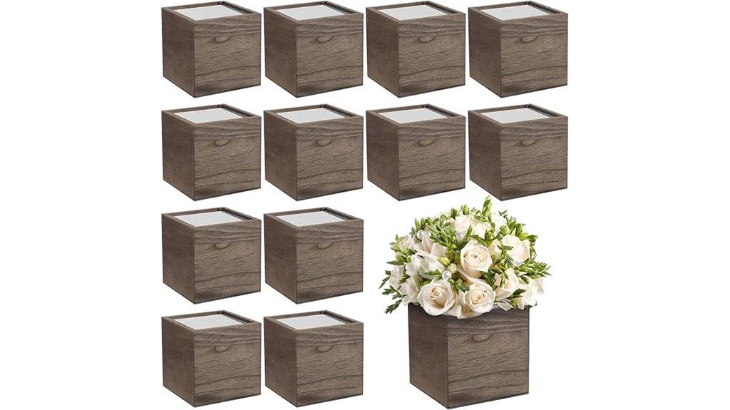 wooden square flower planters
