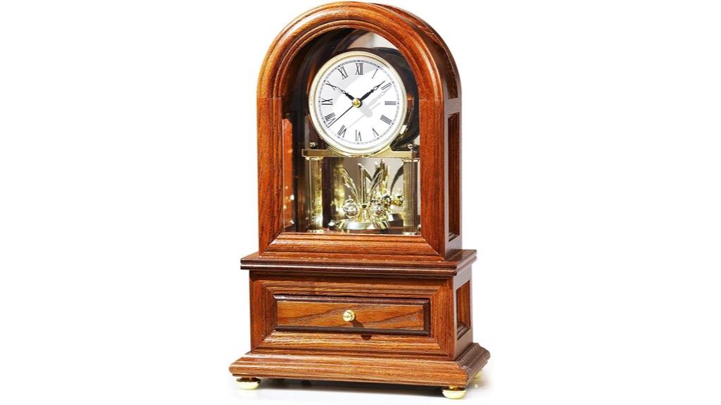 wooden table anniversary clock
