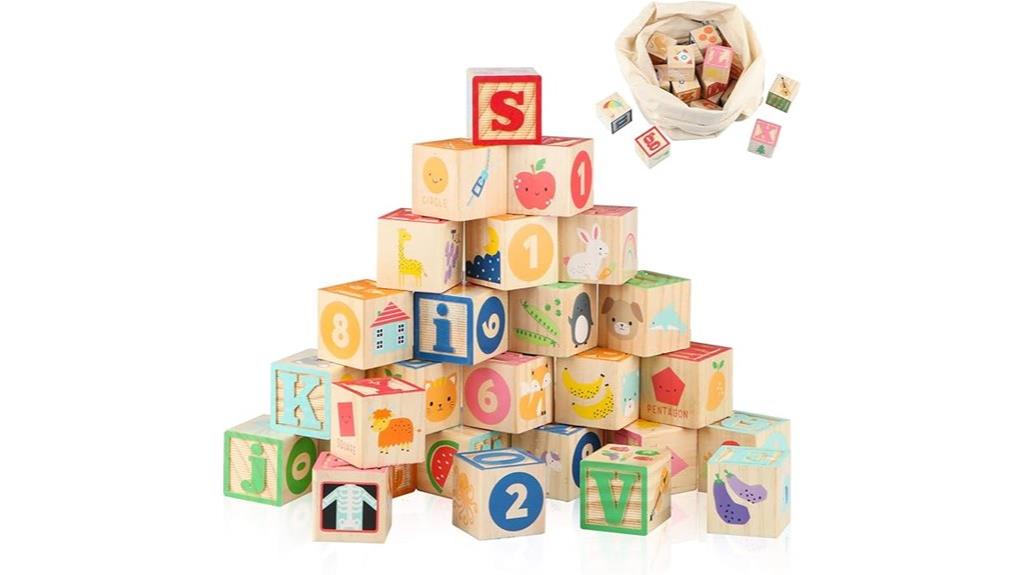 wooden toddler building blocks