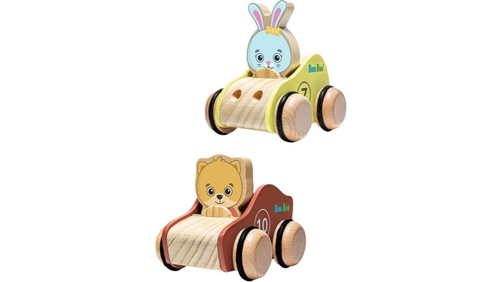 wooden toddler car set
