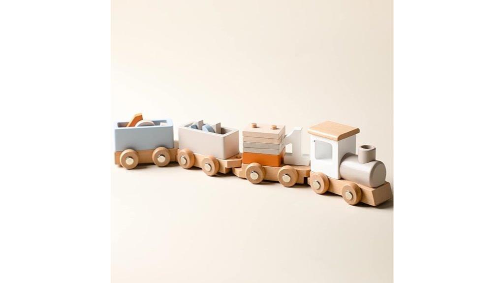 wooden toddler train set