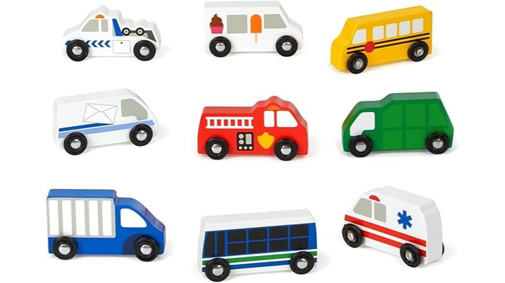wooden toddler vehicle set