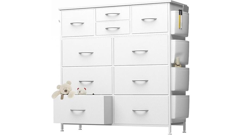 wooden top metal frame dresser