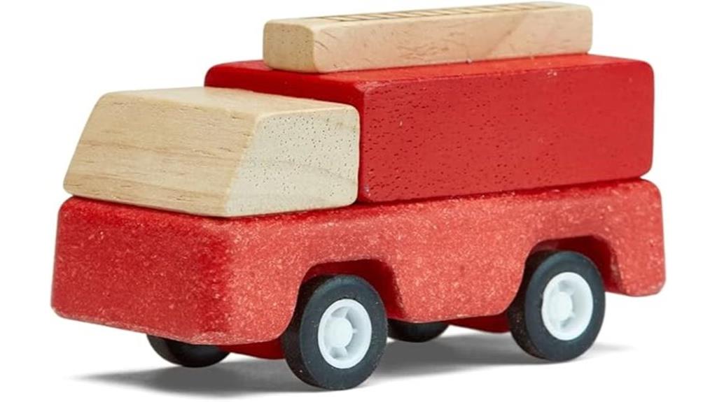 wooden toy fire truck