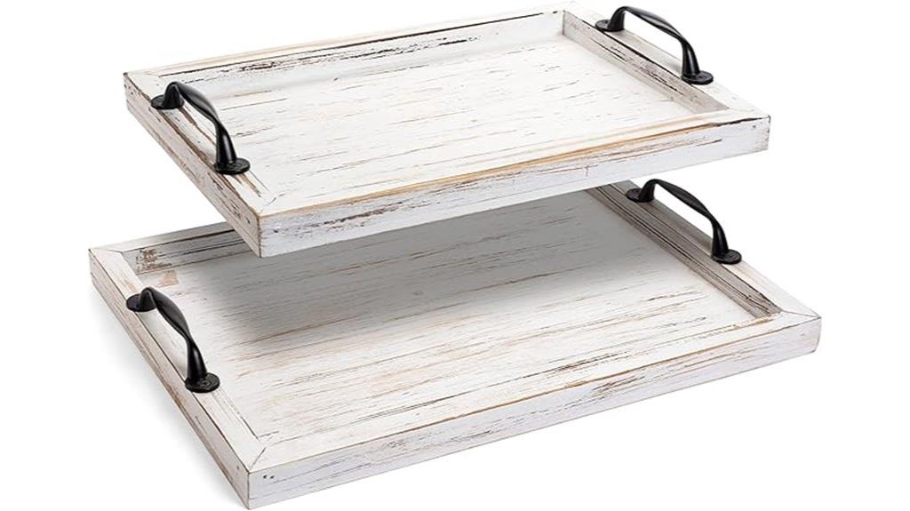 wooden tray with handles