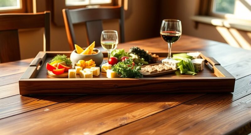 wooden trays simplify entertaining
