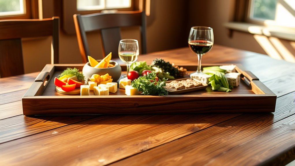 wooden trays simplify entertaining