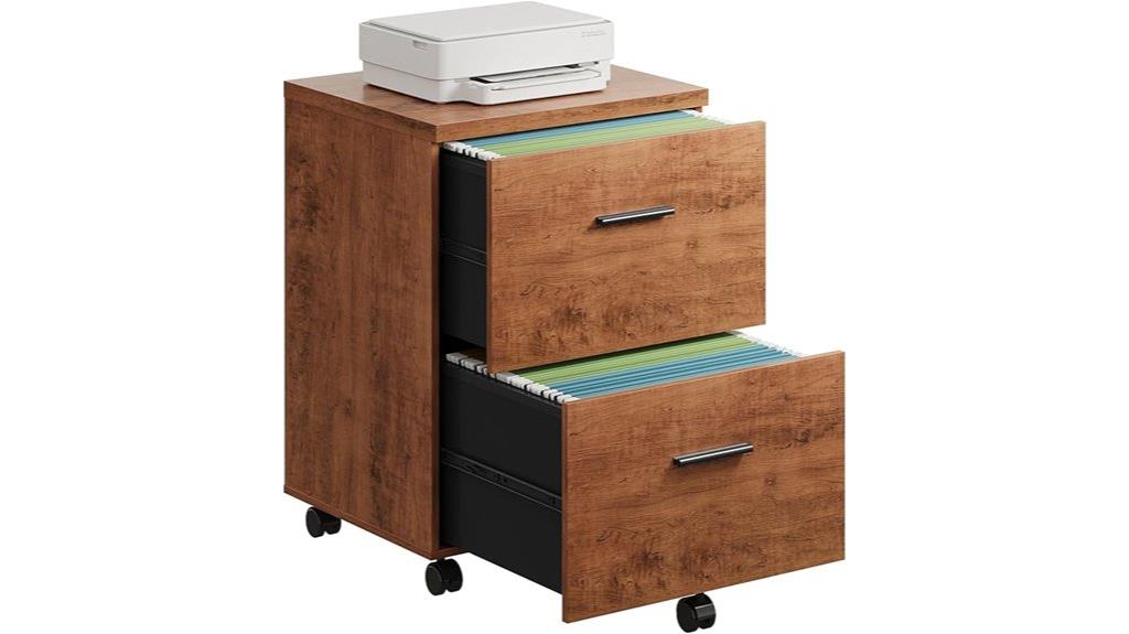 wooden two drawer cabinet