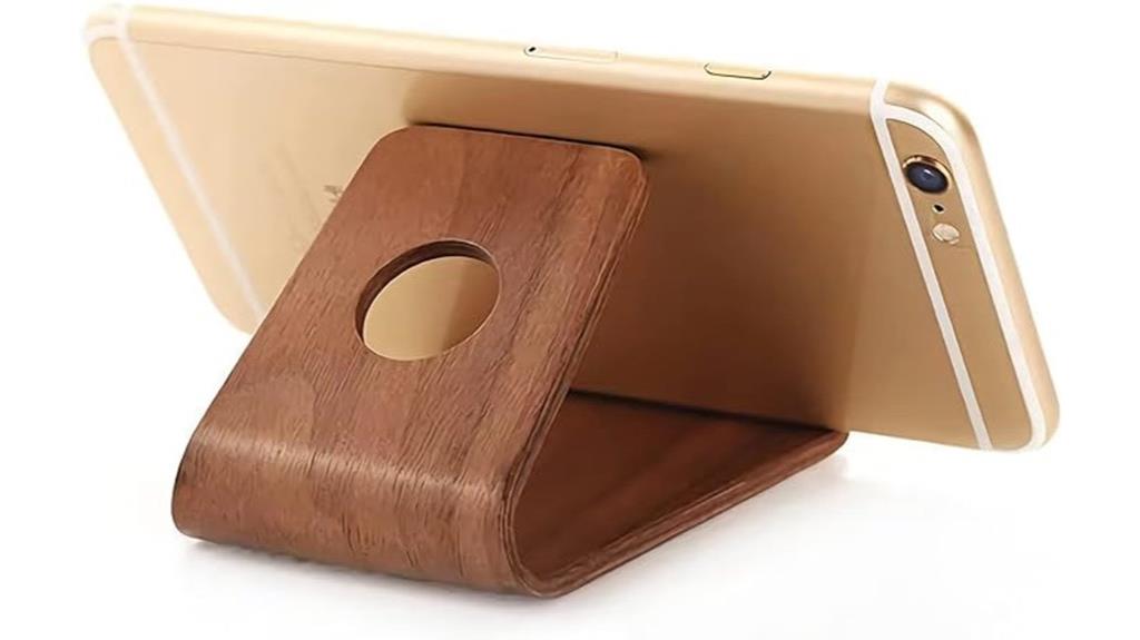 wooden universal phone holder