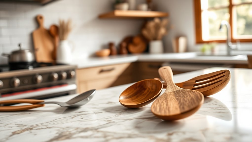 wooden utensils enhance aesthetic appeal