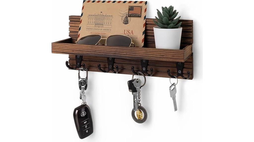 wooden wall mounted key holder