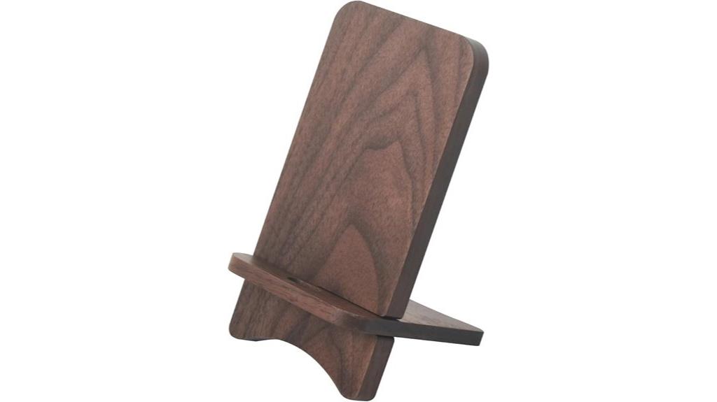 wooden walnut phone holder