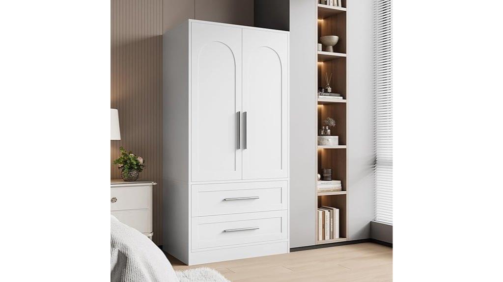 wooden wardrobe with drawers