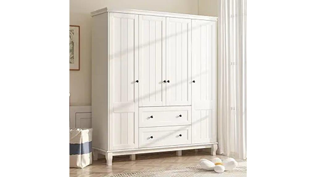 wooden wardrobe with drawers