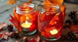 autumn leaf candle decor