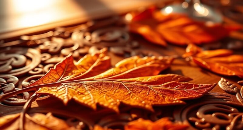 autumn leaf veneer placemats