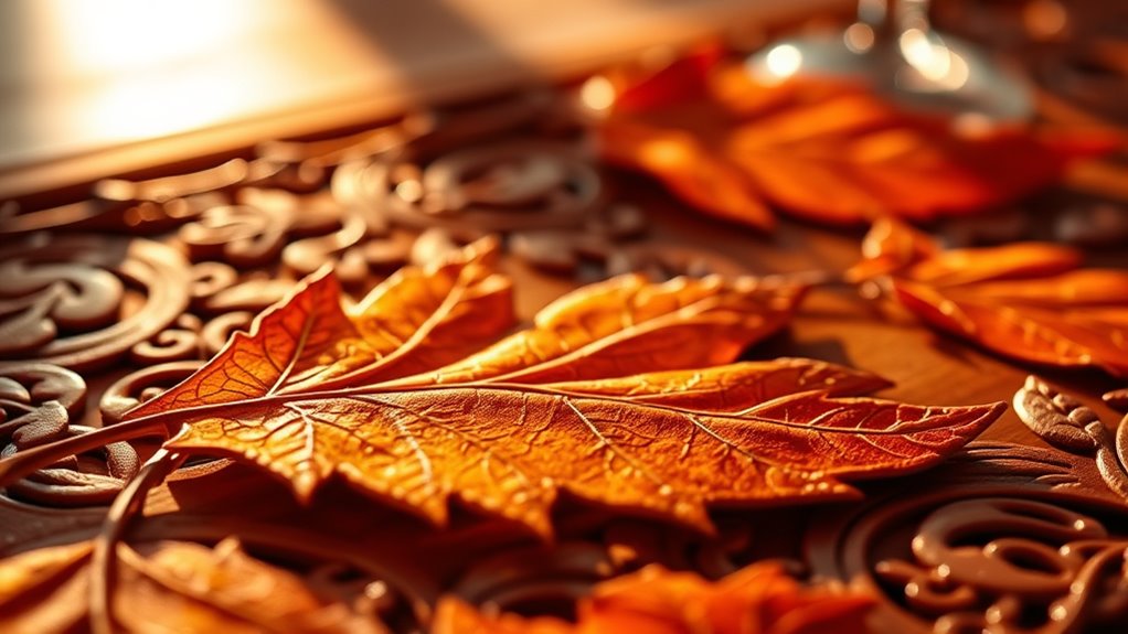 autumn leaf veneer placemats