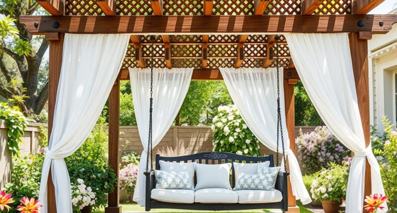 build a pergola swing bed