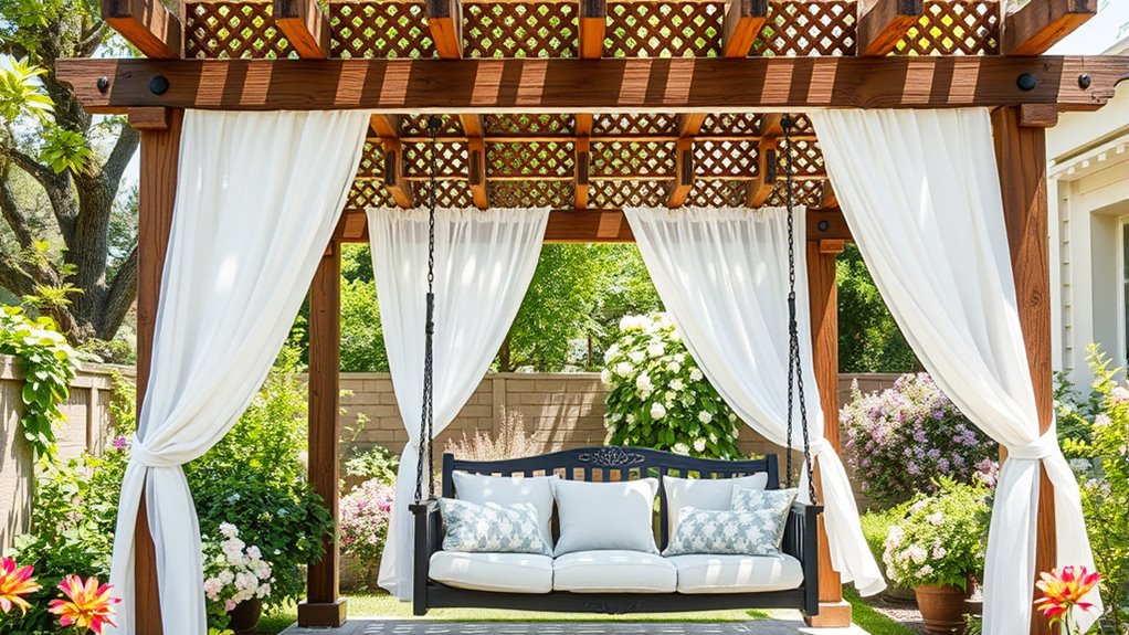 build a pergola swing bed