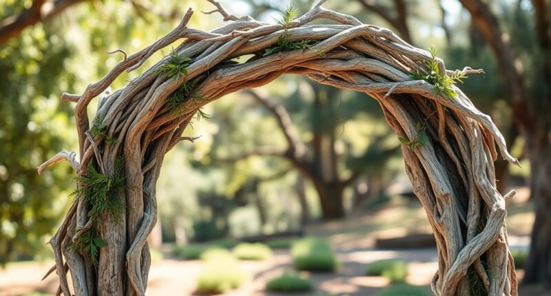 create driftwood wedding arch