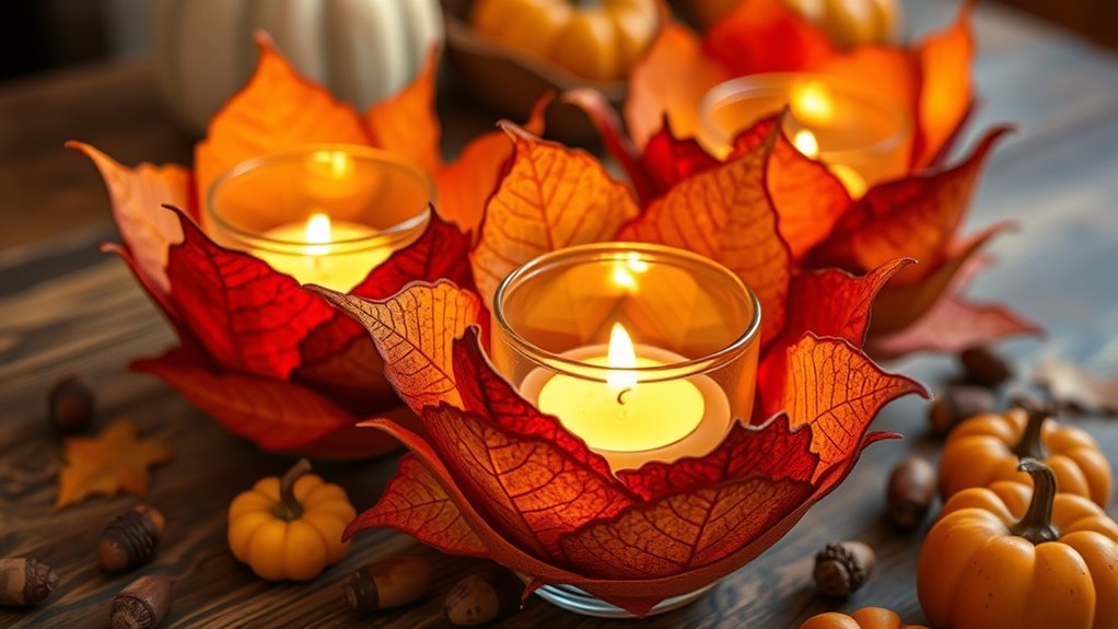 create personalized autumn candle holders