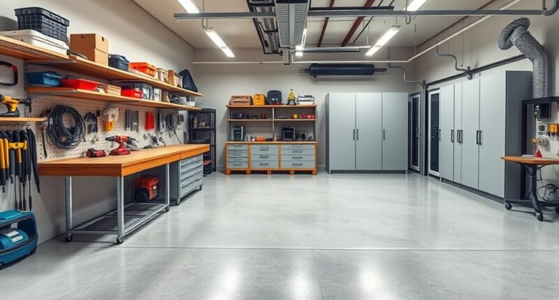 dust free garage workshop setup
