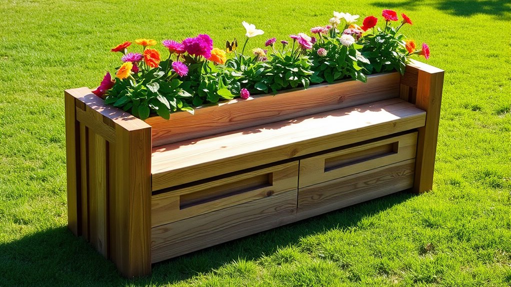 eco friendly planter bench design