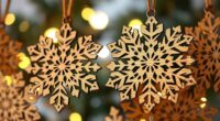 festive wooden snowflake ornaments