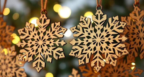 festive wooden snowflake ornaments
